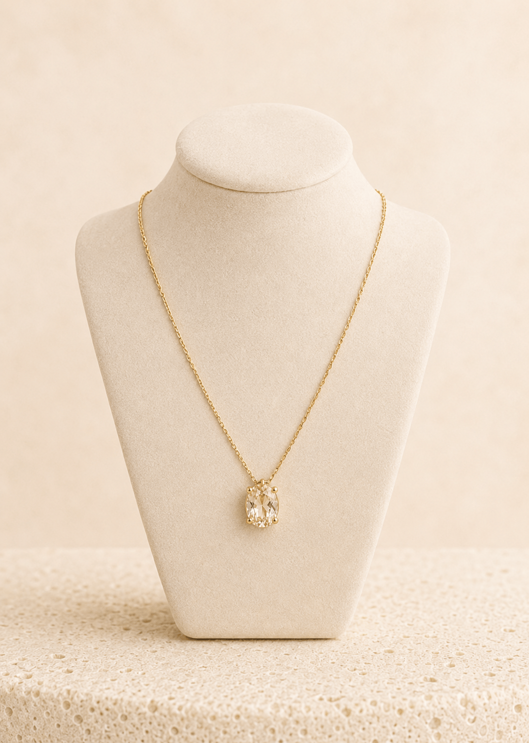 Aurelia Drop Earrings in 18k gold with clear drop stones